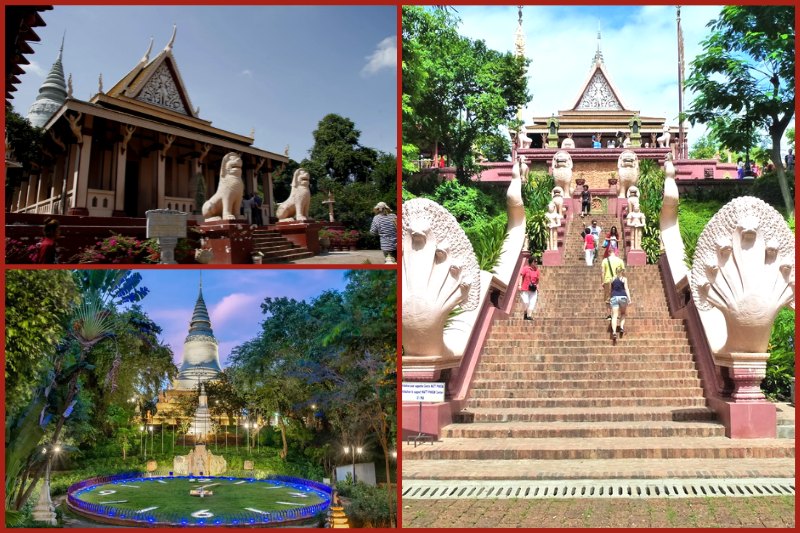 Wat Phnom Temple in Phnom Penh, Cambodia